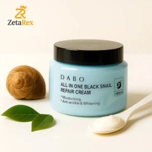 Smooth texture of Dabo Black Snail Repair Cream showing lightweight, non-greasy consistency